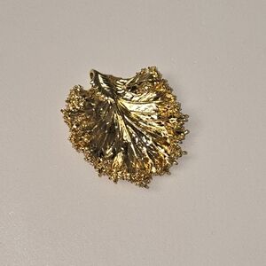 Kale Leaf Pendant With Gold Vermeil Vintage